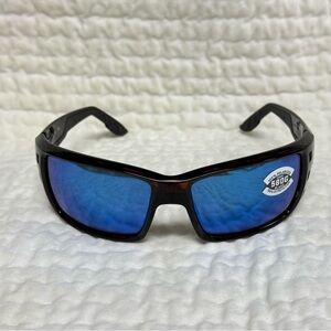 Costa Del Mar Permit Sunglasses Brown Tortoise Blue Polarized Glass 580G 62